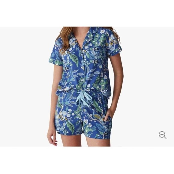 Rifle Paper Co. Other - Rifle Paper Co. Poplin Button Front Short Pajama Set Size Small Peacock Print